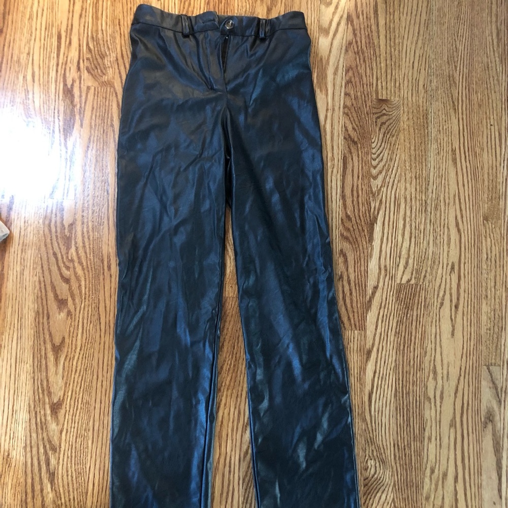 Nasty gal leather black straight leg pants! Size 4!